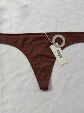 Skin Organic Thong XXL Walnut Brown Feel Second Skin Pima Cotton Lingerie NWT